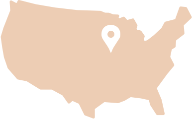 United States with Iowa marker